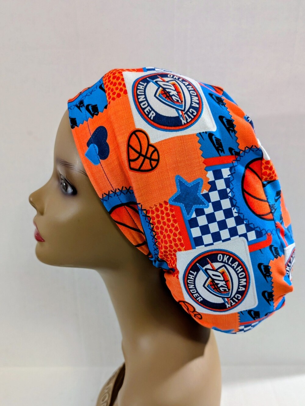 OKC, Euro Style Scrub Cap, Scrub Cap, Chemo Hat, Stretchy